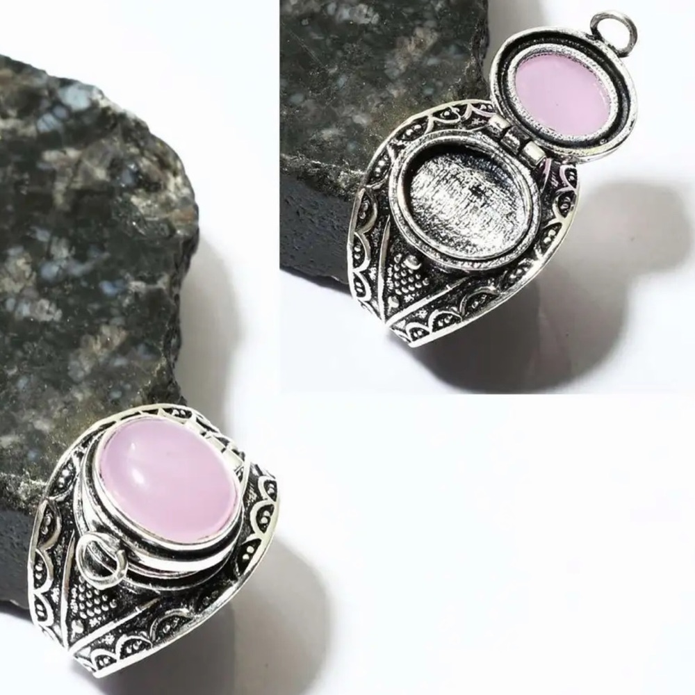 #253 Rose Chalcedony Poison ☠️ Ring 💍 Handcrafted Size 8.75 NWOT